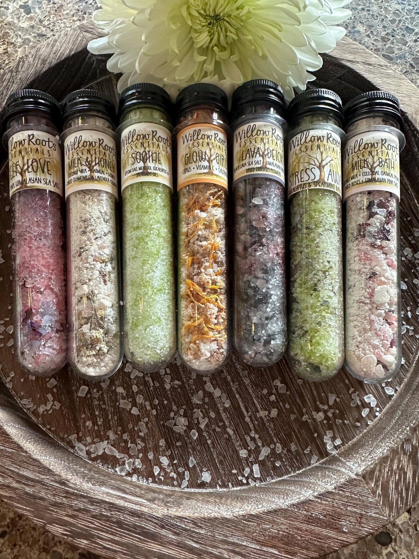 Organic natural bath salt tube gift set