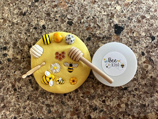 Organic Playdough sensory jar - BEES & HONEY/ SUNFLOWERS theme