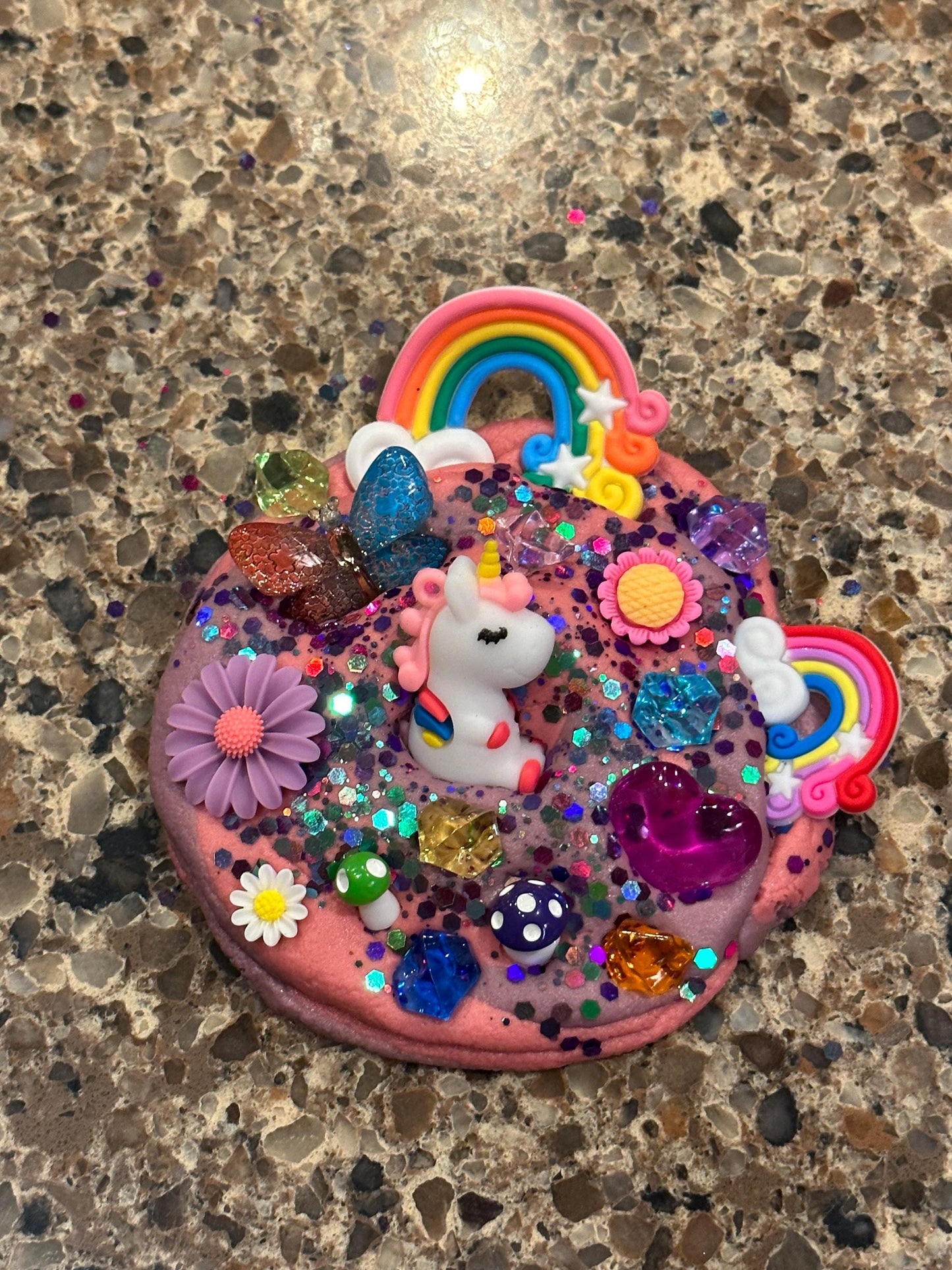 Organic & artifical dye free UNICORN Playdough sensory jar