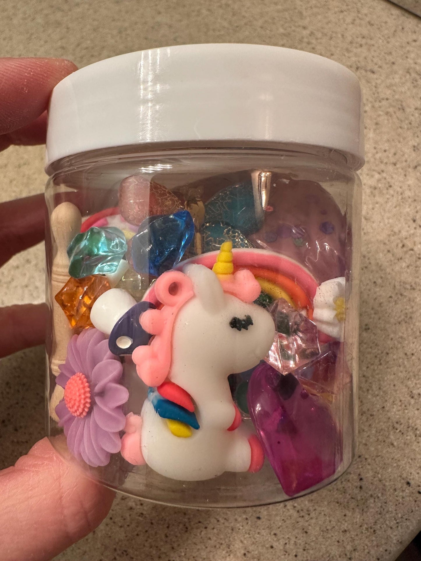 Organic & artifical dye free UNICORN Playdough sensory jar