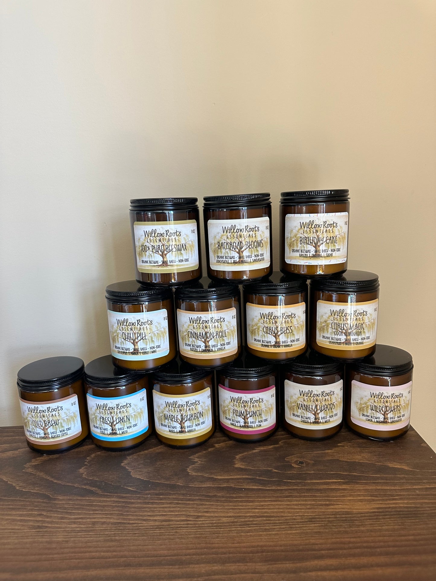 Pure Organic Beeswax Candle - Clean ingredient, non-toxic candles - wax bee, leaf, pumpkin, & flower charms - NEW FALL CANDLES