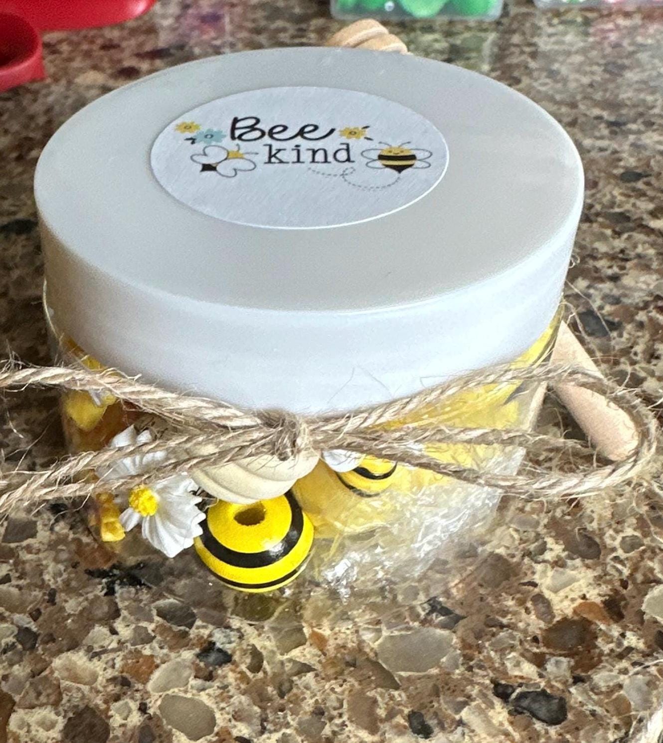 Organic Playdough sensory jar - BEES & HONEY/ SUNFLOWERS theme