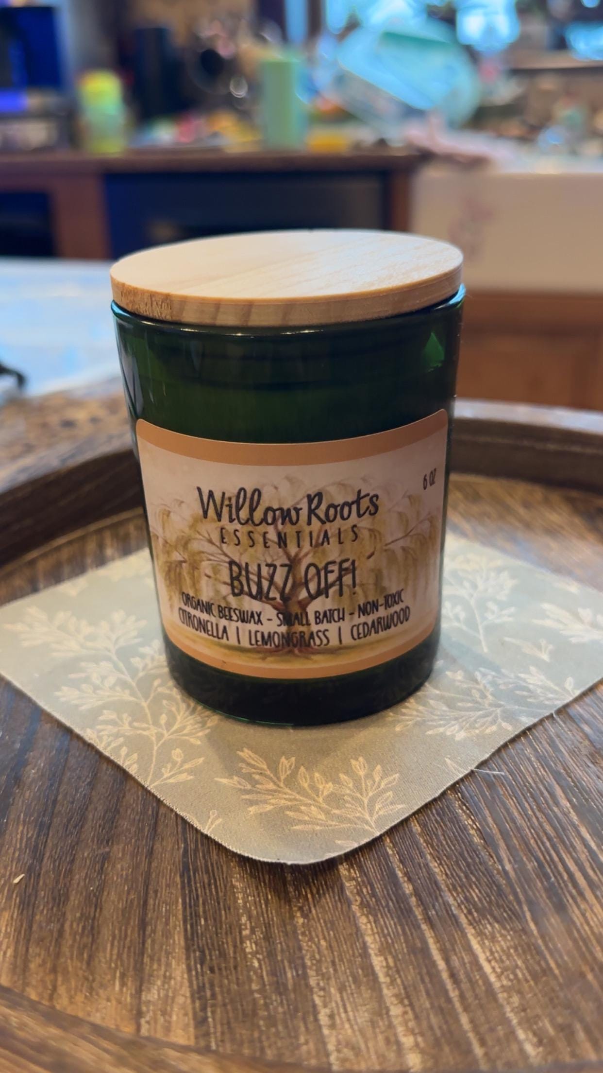 Pure Organic Beeswax Citronella 6 oz Candle - Clean ingredient, non-toxic candles - gifts for her- gifts for him -outdoor gifts