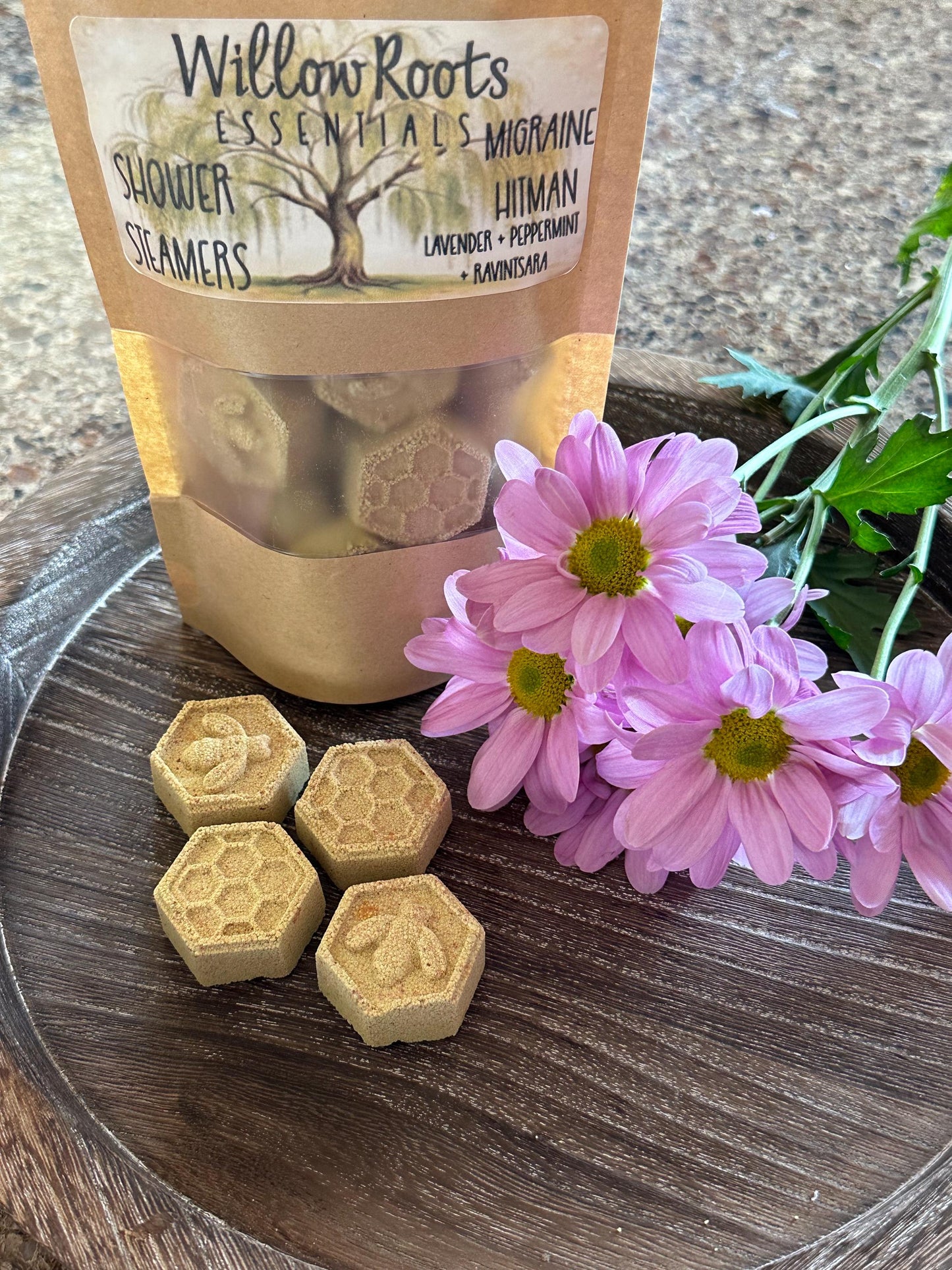 Organic mini shower steamers - 8 pack gift boxes & 6 oz bags w/ steamer dish option