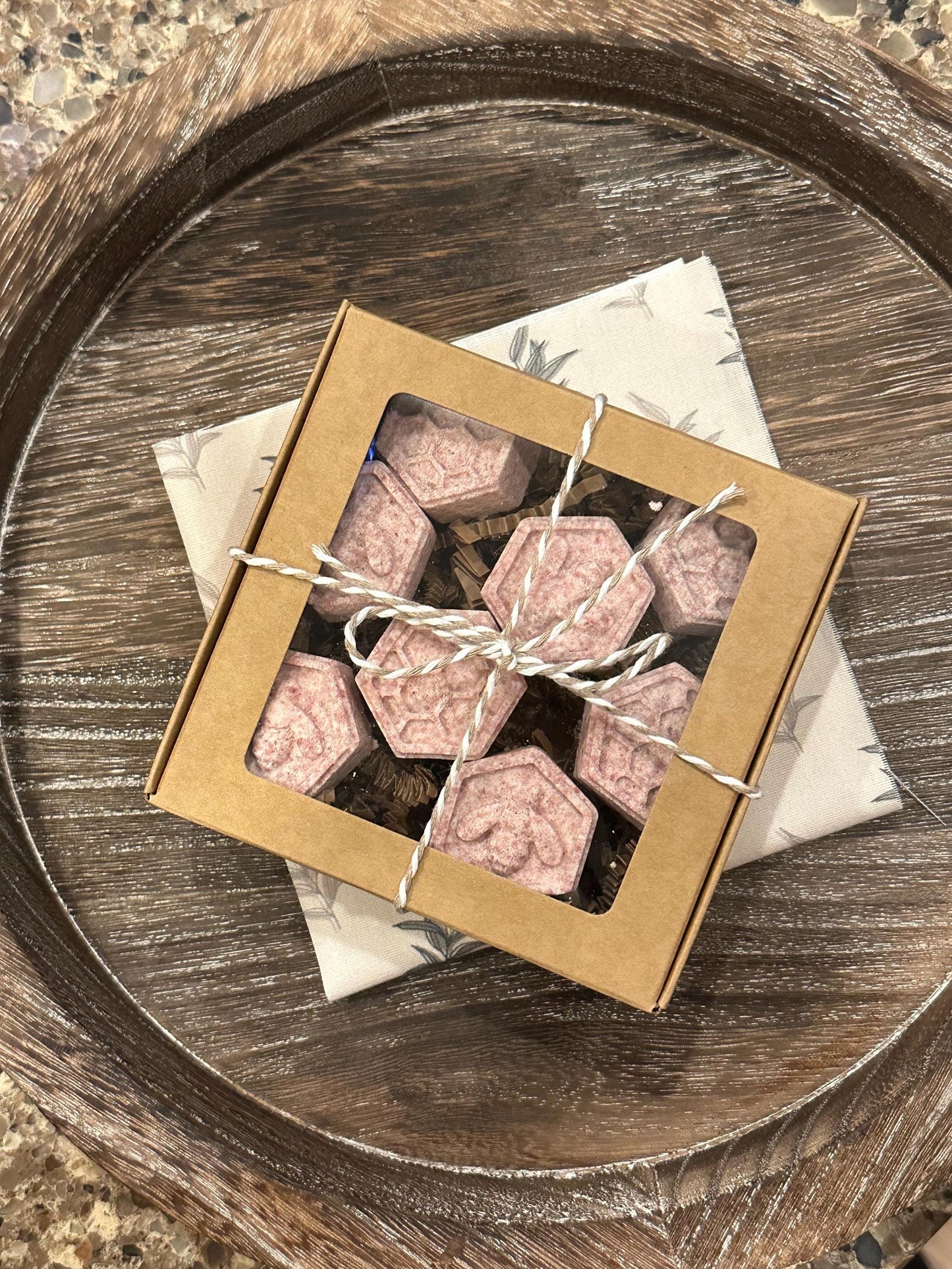 Organic mini shower steamers - 8 pack gift boxes & 6 oz bags w/ steamer dish option