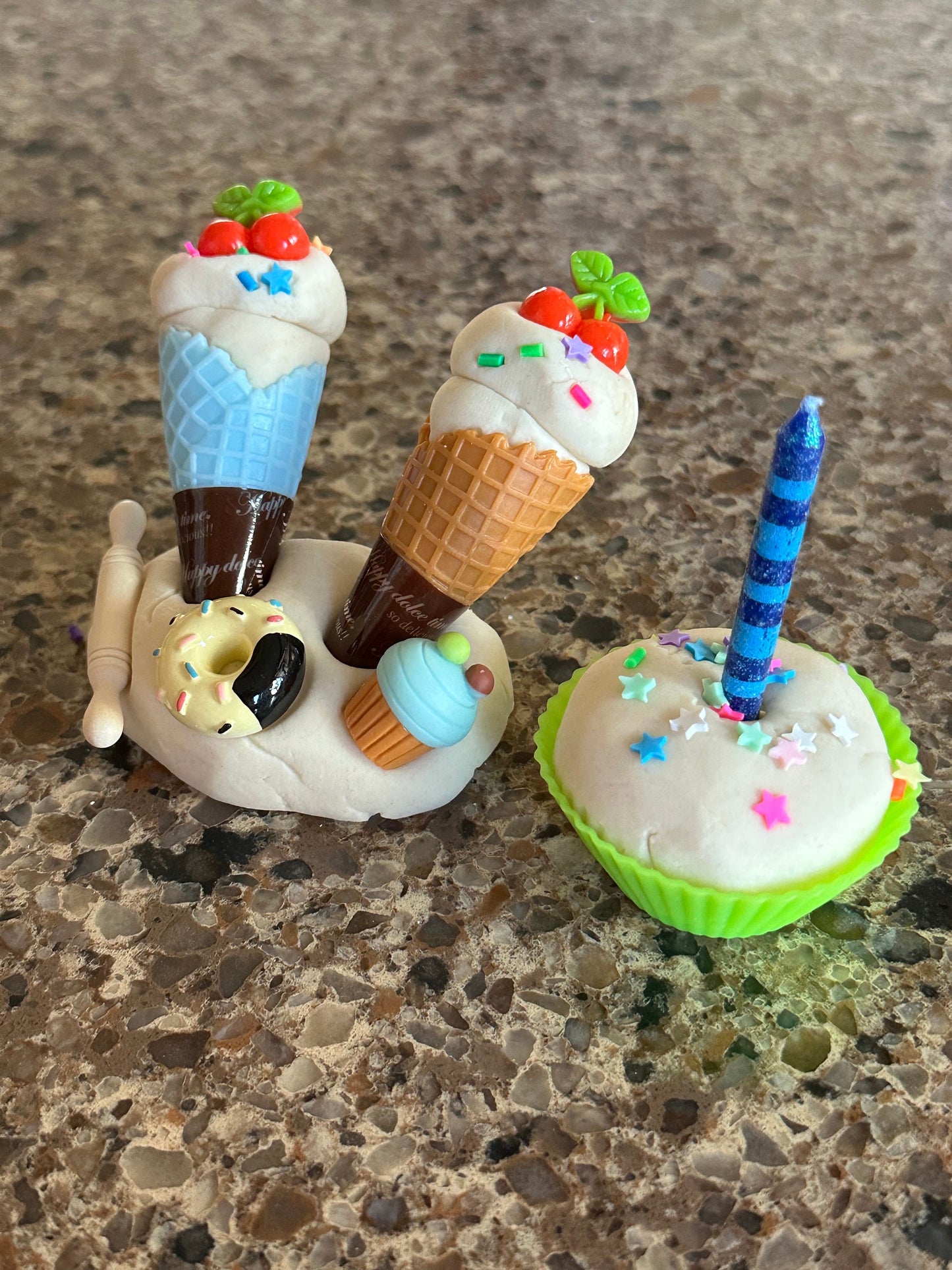 Organic Playdough sensory jar - BIRTHDAY create & decorate a cupcake/ice cream theme
