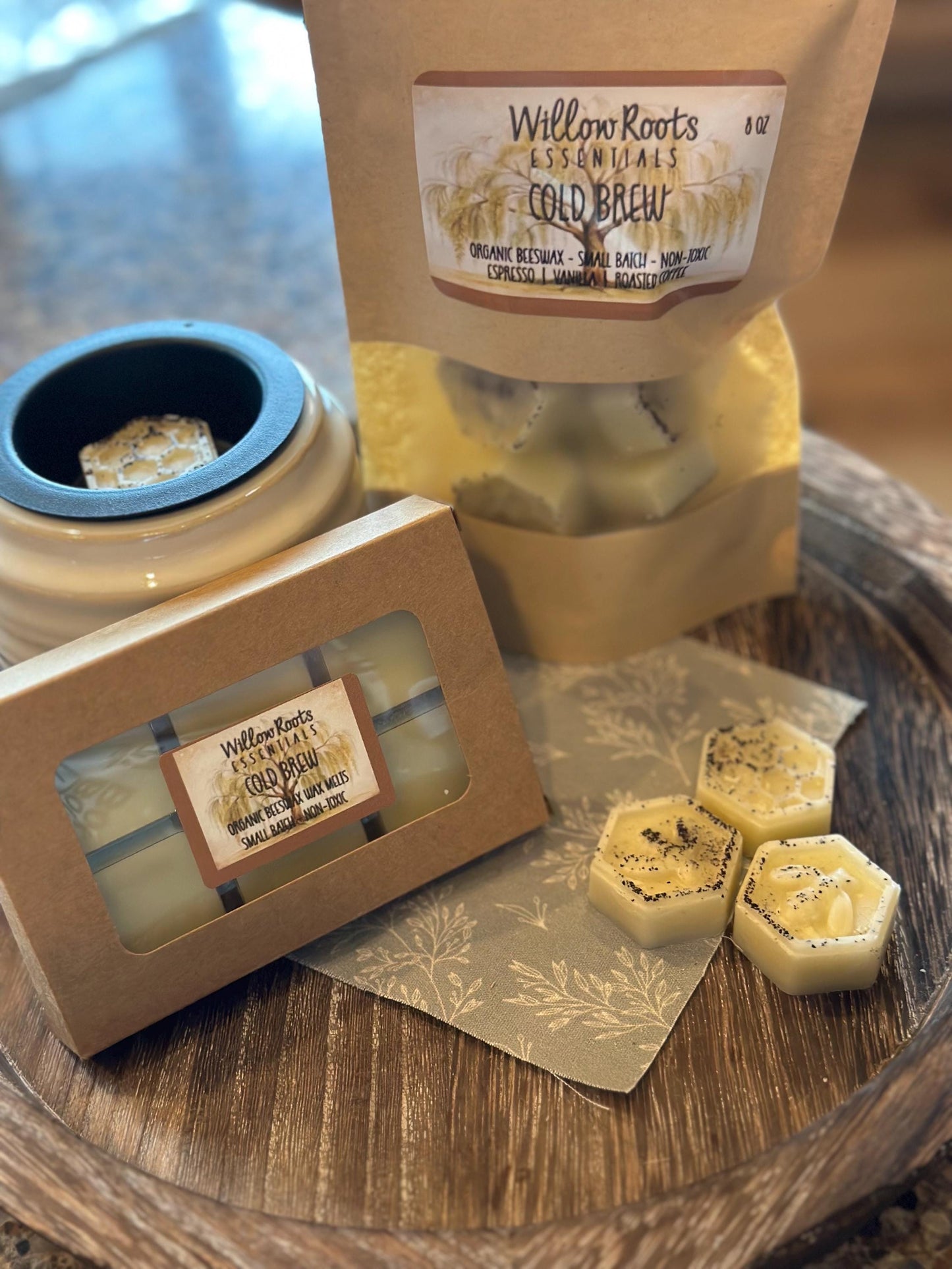 Organic beeswax wax melts made with pure organic ingredients