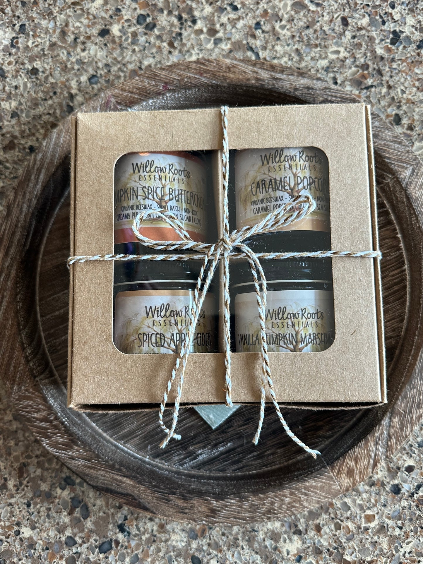 Pure Organic Beeswax Candle Fall Gift Box Set of 4 (4oz) candles of your choice - Clean ingredient, non-toxic candles - NEW FALL CANDLES