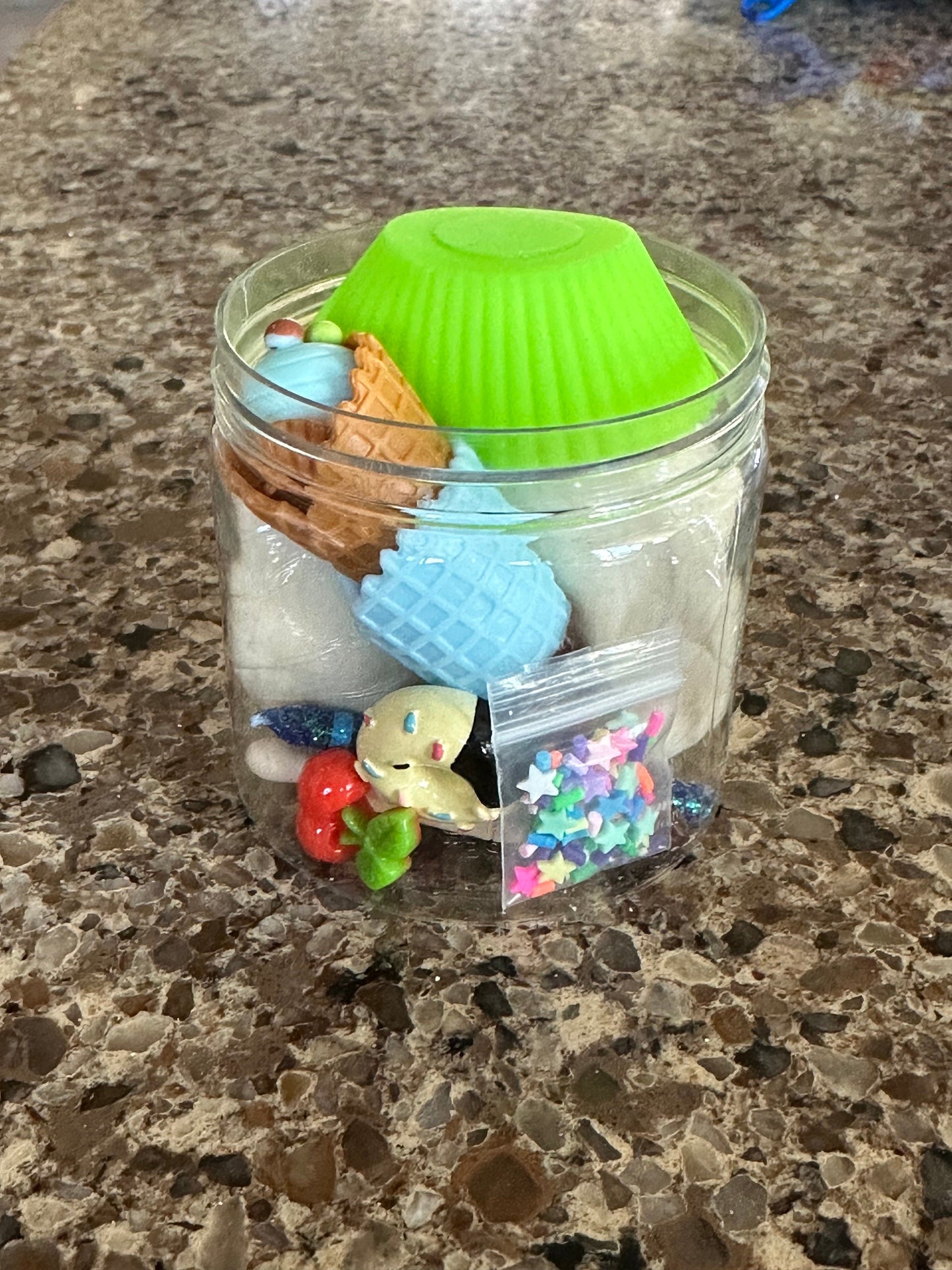 Organic Playdough sensory jar - BIRTHDAY create & decorate a cupcake/ice cream theme