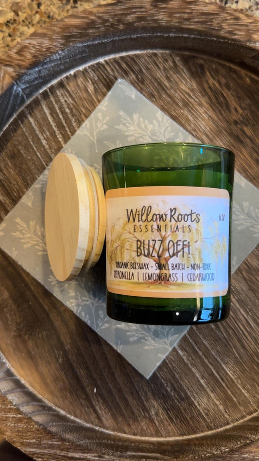 Pure Organic Beeswax Citronella 6 oz Candle - Clean ingredient, non-toxic candles - gifts for her- gifts for him -outdoor gifts