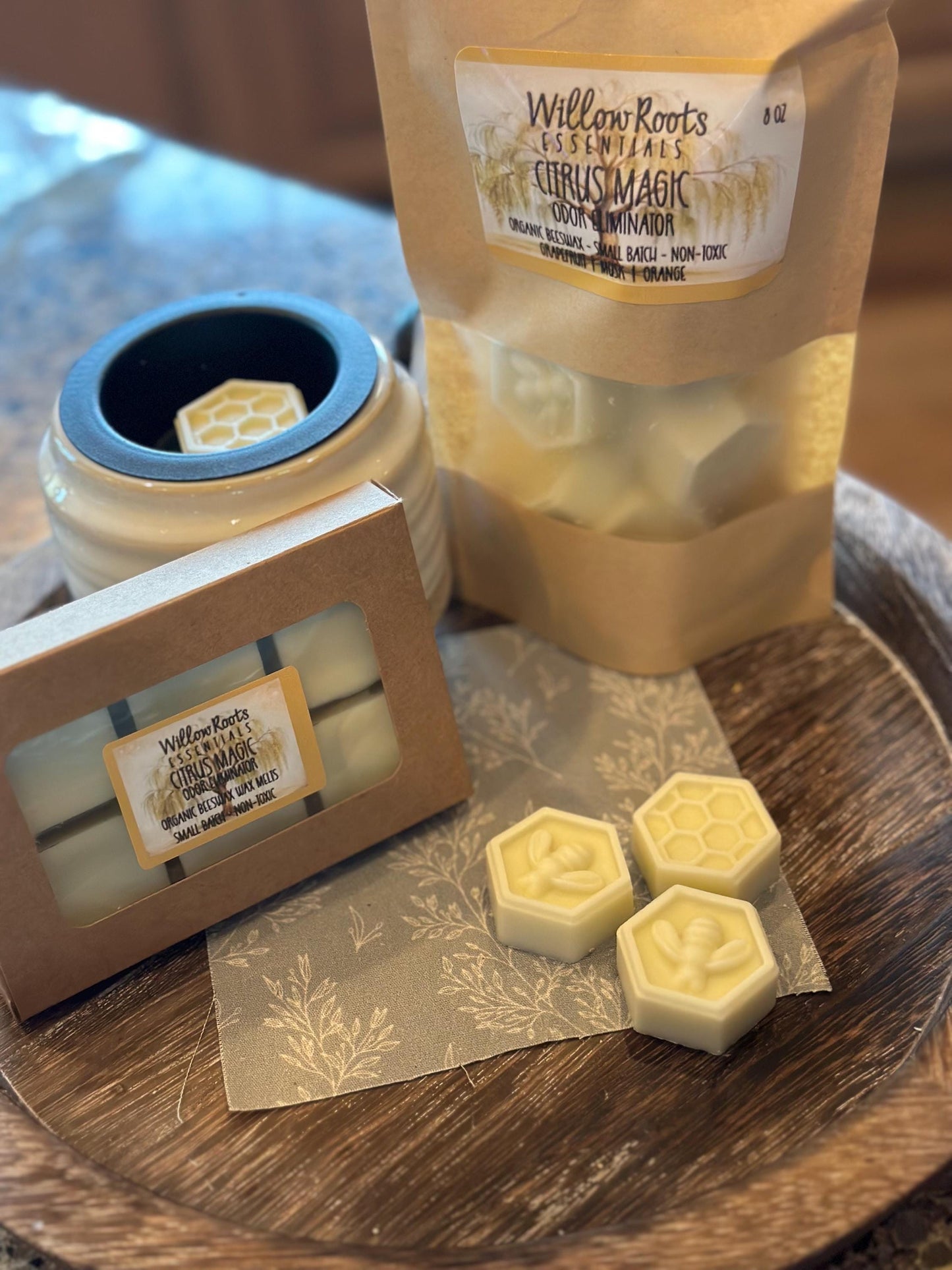 Organic beeswax wax melts made with pure organic ingredients