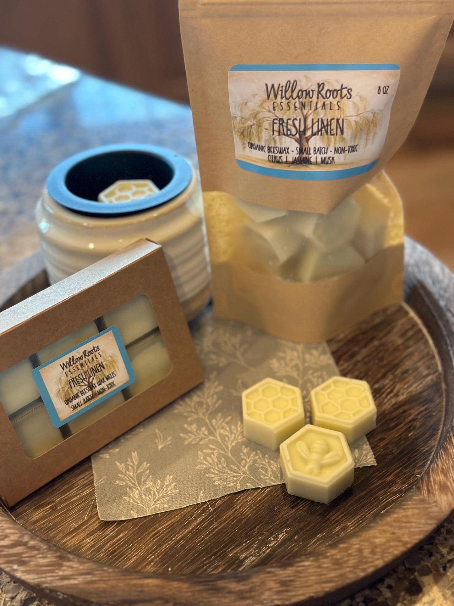 Organic beeswax wax melts made with pure organic ingredients