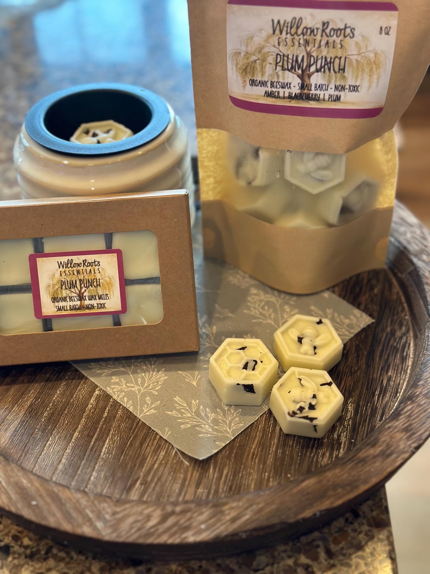 Organic beeswax wax melts made with pure organic ingredients