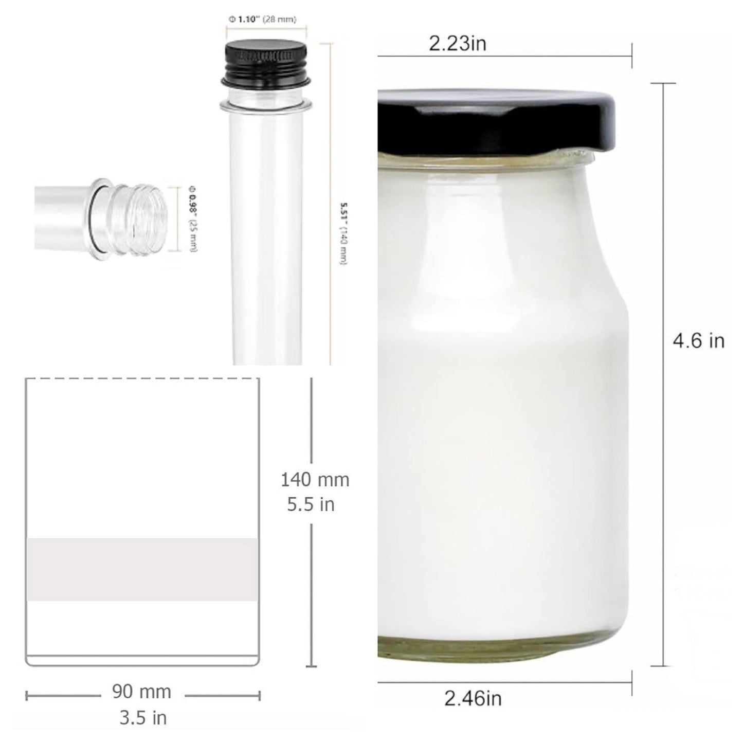 Organic bath salt tube, bath packet pouch, bath salt glass jar