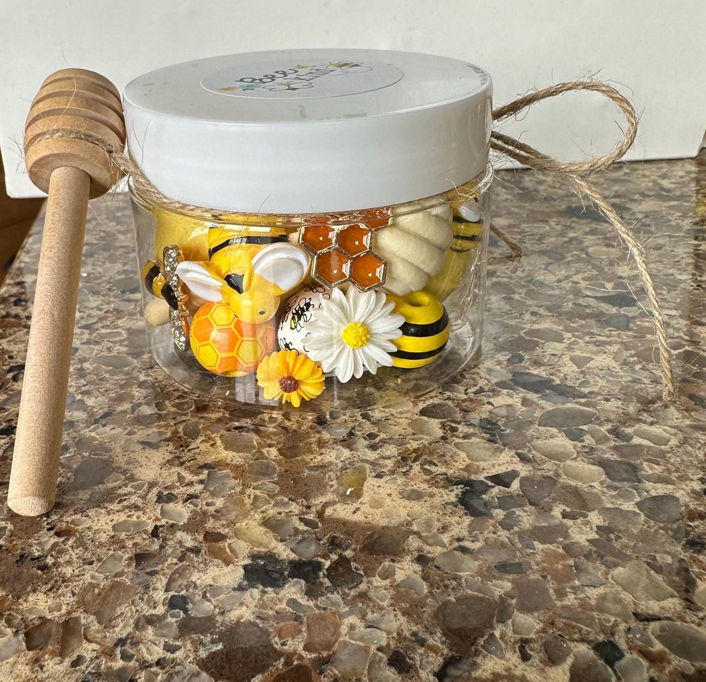 Organic Playdough sensory jar - BEES & HONEY/ SUNFLOWERS theme