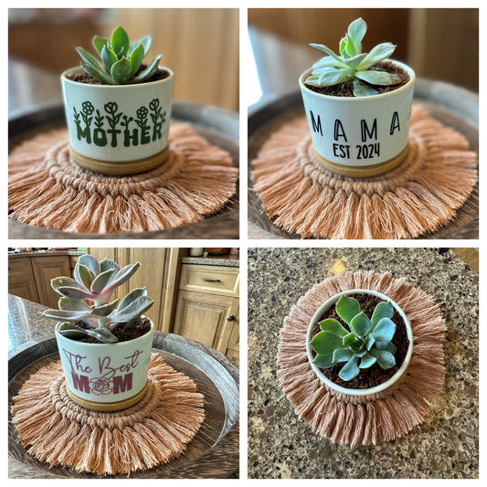 Mother's Day Flower Pot / Expecting MAMA EST 2025 succulent flower pot (Plant not included) for included plant see other listing